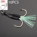 OROOTL Feathered Fishing Hooks - 10 pcs Premium Lure Hooks with Feathers, Ideal for Bass, Trout, and Salmon Fishing